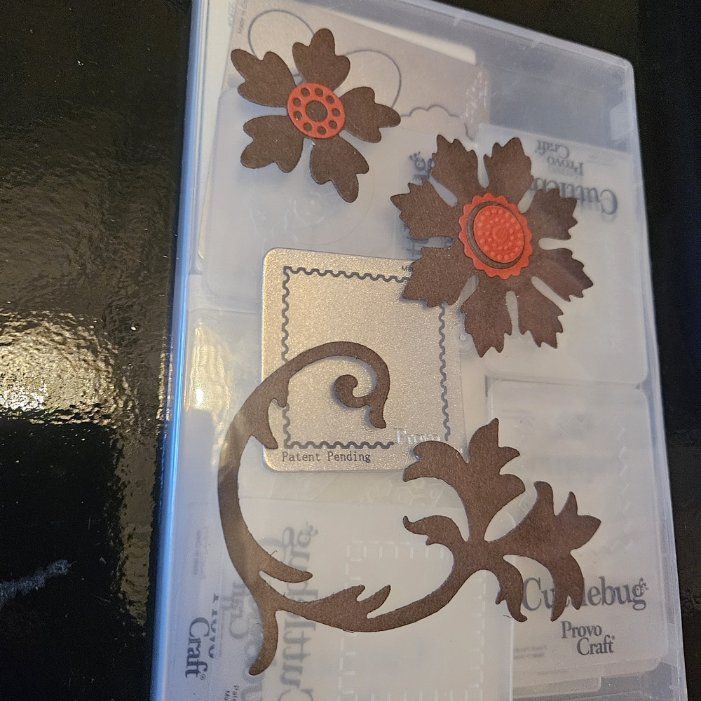 Provo Craft Cuttlebug Brown and Red Flower Die Set